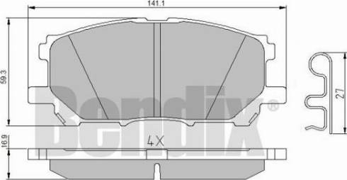 BENDIX 510679 - Kit de plaquettes de frein, frein à disque cwaw.fr