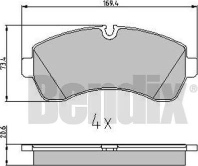 BENDIX 510670 - Kit de plaquettes de frein, frein à disque cwaw.fr