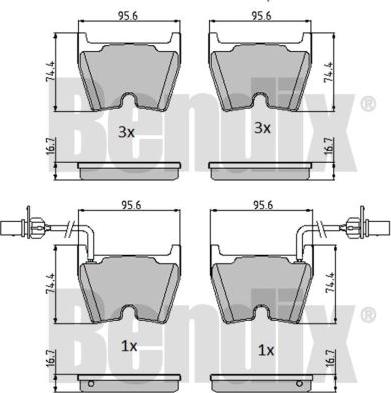 BENDIX 510673 - Kit de plaquettes de frein, frein à disque cwaw.fr