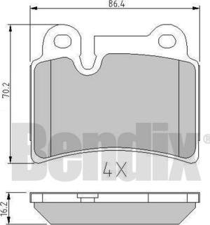 BENDIX 510672 - Kit de plaquettes de frein, frein à disque cwaw.fr