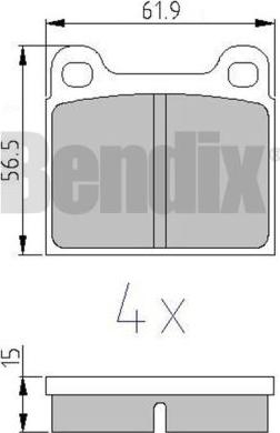 BENDIX 510095 - Kit de plaquettes de frein, frein à disque cwaw.fr