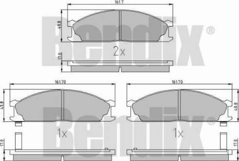 BENDIX 510096 - Kit de plaquettes de frein, frein à disque cwaw.fr