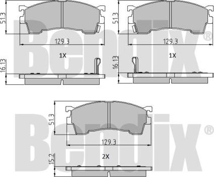 BENDIX 510093 - Kit de plaquettes de frein, frein à disque cwaw.fr