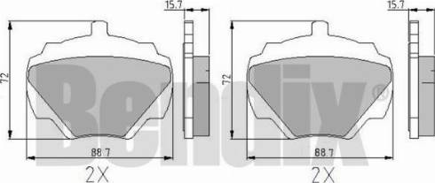 BENDIX 510043 - Kit de plaquettes de frein, frein à disque cwaw.fr