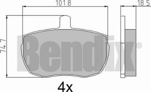 BENDIX 510057 - Kit de plaquettes de frein, frein à disque cwaw.fr