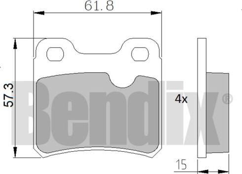 BENDIX 510065 - Kit de plaquettes de frein, frein à disque cwaw.fr