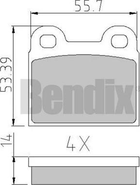 BENDIX 510007 - Kit de plaquettes de frein, frein à disque cwaw.fr