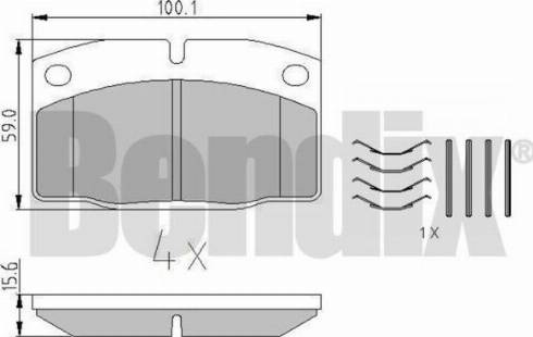 BENDIX 510016 - Kit de plaquettes de frein, frein à disque cwaw.fr