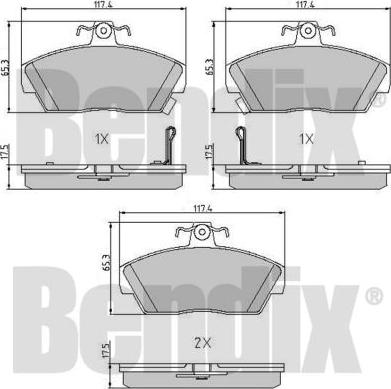 BENDIX 510086 - Kit de plaquettes de frein, frein à disque cwaw.fr