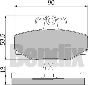 BENDIX 510087 - Kit de plaquettes de frein, frein à disque cwaw.fr