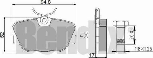 BENDIX 510034 - Kit de plaquettes de frein, frein à disque cwaw.fr