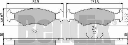 BENDIX 510026 - Kit de plaquettes de frein, frein à disque cwaw.fr