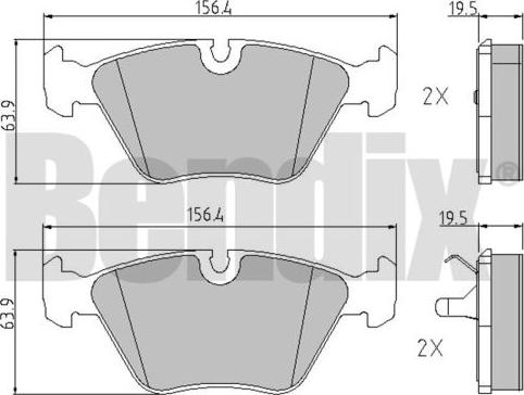 BENDIX 510074 - Kit de plaquettes de frein, frein à disque cwaw.fr