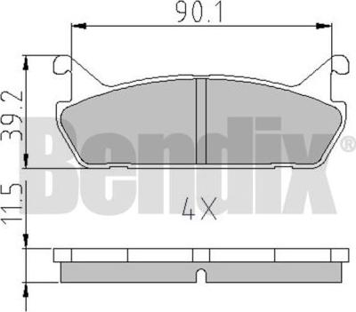 BENDIX 510078 - Kit de plaquettes de frein, frein à disque cwaw.fr