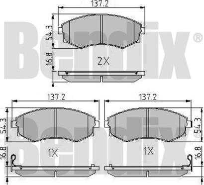 BENDIX 510072 - Kit de plaquettes de frein, frein à disque cwaw.fr