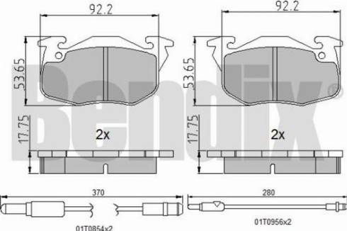 BENDIX 510195 - Kit de plaquettes de frein, frein à disque cwaw.fr