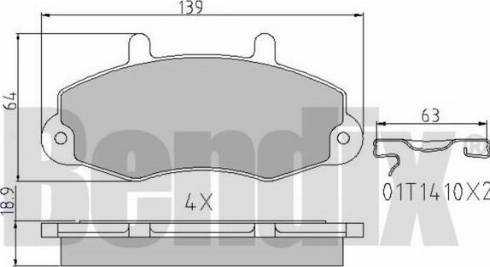 BENDIX 510198 - Kit de plaquettes de frein, frein à disque cwaw.fr