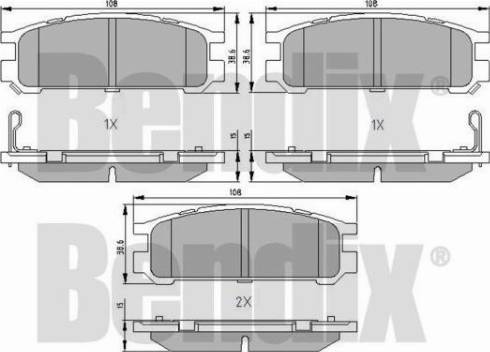 BENDIX 510144 - Kit de plaquettes de frein, frein à disque cwaw.fr