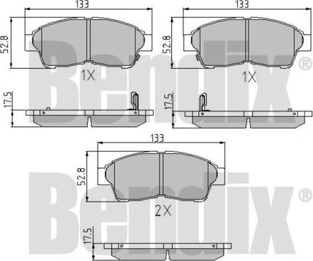 BENDIX 510145 - Kit de plaquettes de frein, frein à disque cwaw.fr