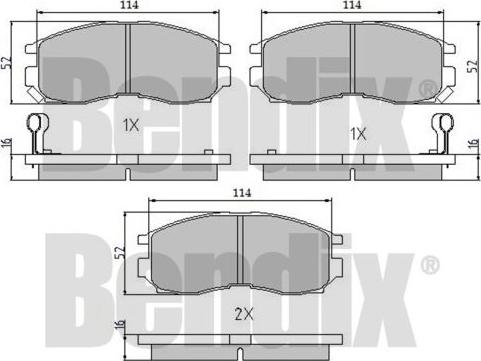 BENDIX 510141 - Kit de plaquettes de frein, frein à disque cwaw.fr