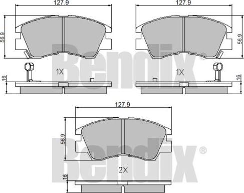 BENDIX 510143 - Kit de plaquettes de frein, frein à disque cwaw.fr