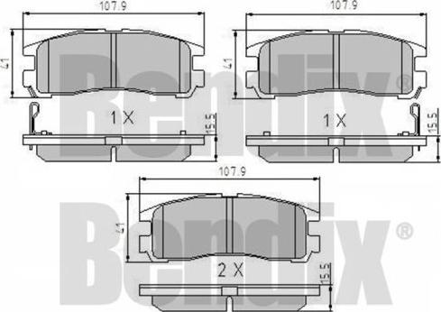 BENDIX 510142 - Kit de plaquettes de frein, frein à disque cwaw.fr