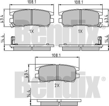 BENDIX 510147 - Kit de plaquettes de frein, frein à disque cwaw.fr