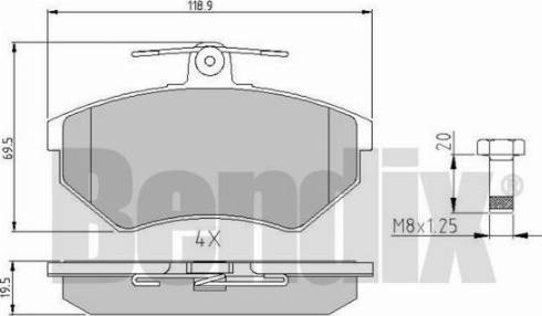 BENDIX 510159 - Kit de plaquettes de frein, frein à disque cwaw.fr