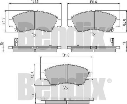 BENDIX 510155 - Kit de plaquettes de frein, frein à disque cwaw.fr