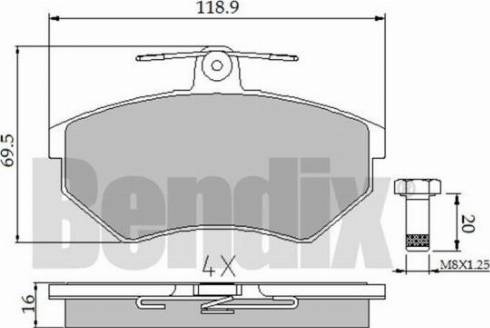 BENDIX 510158 - Kit de plaquettes de frein, frein à disque cwaw.fr