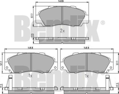 BENDIX 510157 - Kit de plaquettes de frein, frein à disque cwaw.fr