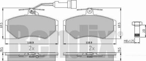 BENDIX 510160 - Kit de plaquettes de frein, frein à disque cwaw.fr