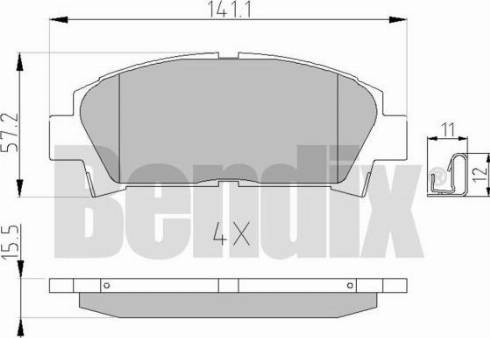 BENDIX 510163 - Kit de plaquettes de frein, frein à disque cwaw.fr