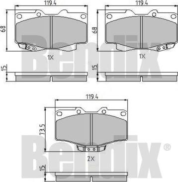 BENDIX 510105 - Kit de plaquettes de frein, frein à disque cwaw.fr