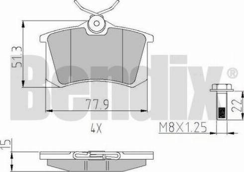 BENDIX 510106 - Kit de plaquettes de frein, frein à disque cwaw.fr