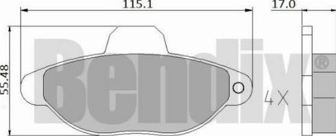 BENDIX 510108 - Kit de plaquettes de frein, frein à disque cwaw.fr