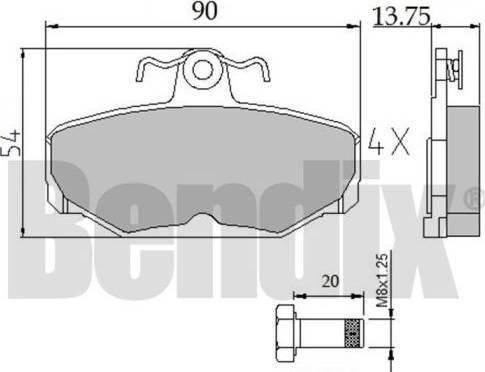 BENDIX 510115 - Kit de plaquettes de frein, frein à disque cwaw.fr