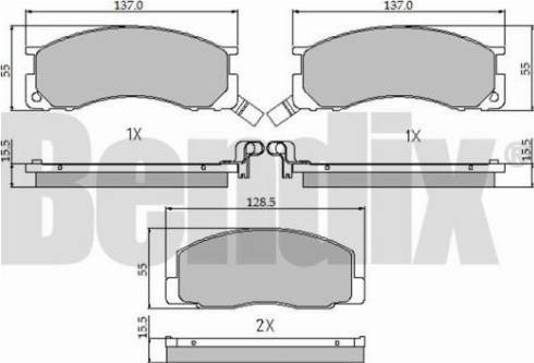 BENDIX 510184 - Kit de plaquettes de frein, frein à disque cwaw.fr