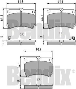 BENDIX 510135 - Kit de plaquettes de frein, frein à disque cwaw.fr