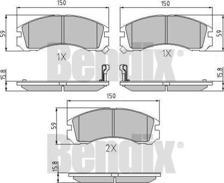 BENDIX 510136 - Kit de plaquettes de frein, frein à disque cwaw.fr