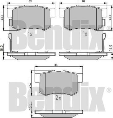 BENDIX 510132 - Kit de plaquettes de frein, frein à disque cwaw.fr