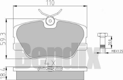 BENDIX 510129 - Kit de plaquettes de frein, frein à disque cwaw.fr