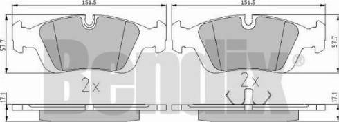 BENDIX 510121 - Kit de plaquettes de frein, frein à disque cwaw.fr