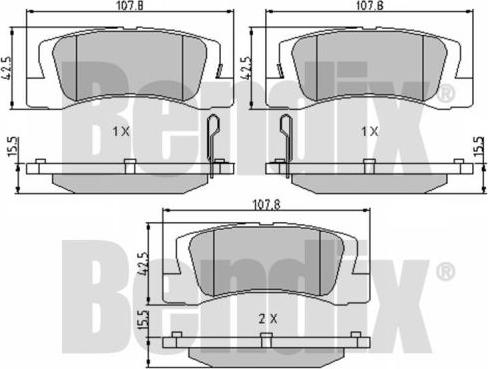 BENDIX 510176 - Kit de plaquettes de frein, frein à disque cwaw.fr