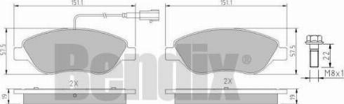 BENDIX 510898 - Kit de plaquettes de frein, frein à disque cwaw.fr