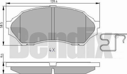 BENDIX 510840 - Kit de plaquettes de frein, frein à disque cwaw.fr