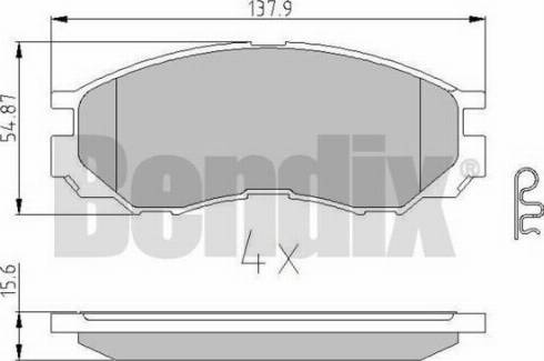 BENDIX 510842 - Kit de plaquettes de frein, frein à disque cwaw.fr