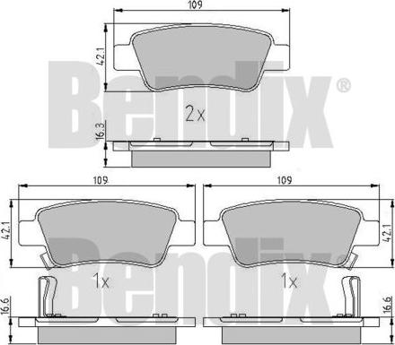 BENDIX 510855 - Kit de plaquettes de frein, frein à disque cwaw.fr