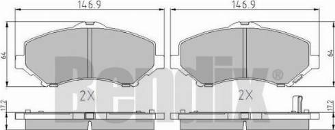 BENDIX 510850 - Kit de plaquettes de frein, frein à disque cwaw.fr