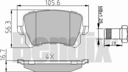 BENDIX 510853 - Kit de plaquettes de frein, frein à disque cwaw.fr